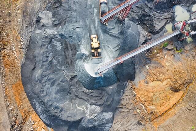 Aerial photography of a Australian mine site where temporary skilled visa individuals work