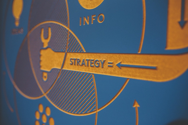 Closeup of strategy segment on marketing board